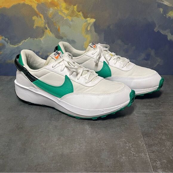 Nike Waffle Debut DQ7684-101 White/Green Men's Retro Sneakers Size 11.5 - Picture 1 of 16
